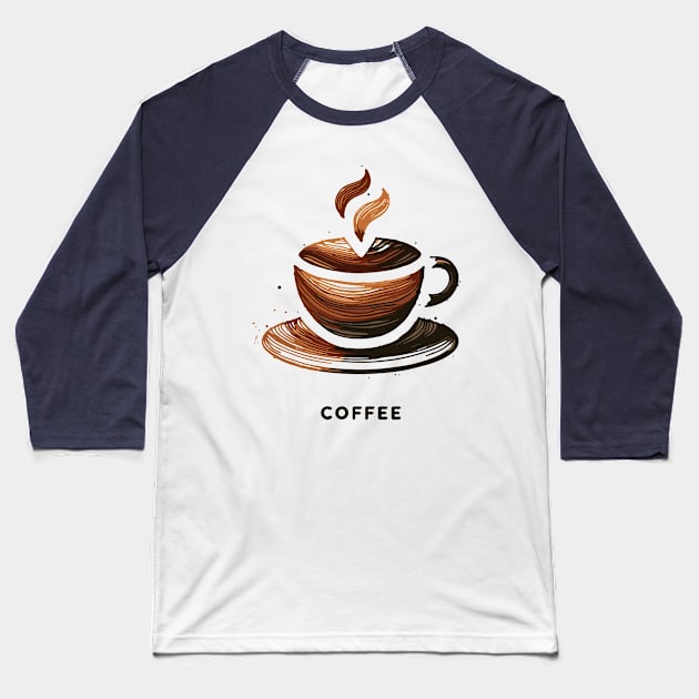 Coffee Baseball T-Shirt by zeevana